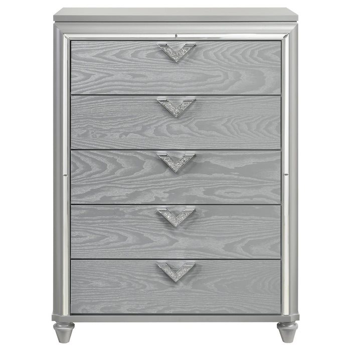 Coaster Veronica 5-drawer Bedroom Chest Light Silver Default Title