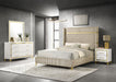 Coaster Lucia Bedroom Set with Upholstered Wingback Panel Bed Beige Eastern King Set of 4