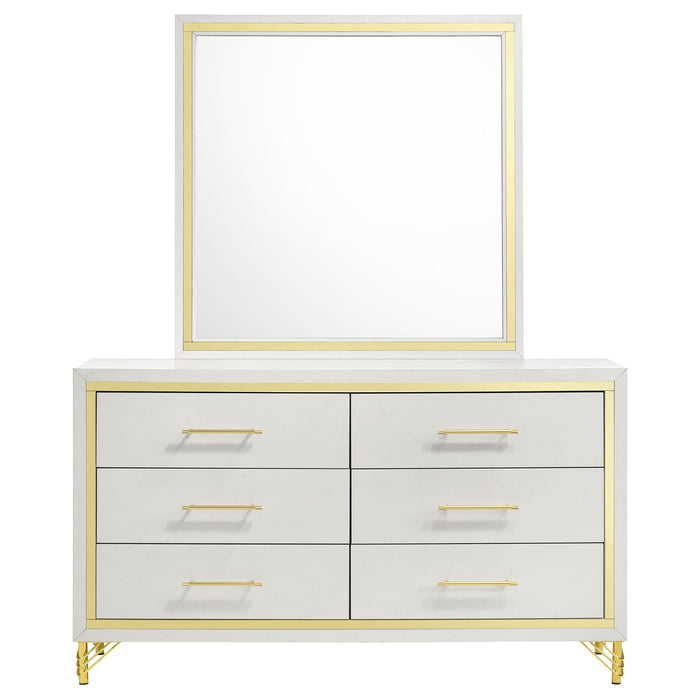 Coaster Lucia 6-drawer Bedroom Dresser with Mirror White No Mirror