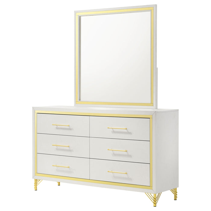 Coaster Lucia 6-drawer Bedroom Dresser with Mirror White No Mirror