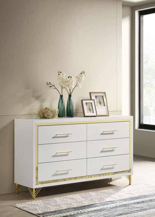 Coaster Lucia 6-drawer Bedroom Dresser with Mirror White No Mirror