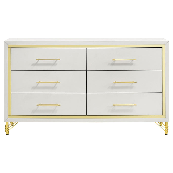 Coaster Lucia 6-drawer Bedroom Dresser with Mirror White No Mirror