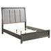 Coaster Kieran Panel Bed with Upholstered LED Headboard Grey Eastern King