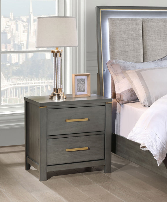 Coaster Kieran 2-drawer Nightstand Bedside Table Grey Default Title