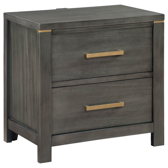 Coaster Kieran 2-drawer Nightstand Bedside Table Grey Default Title