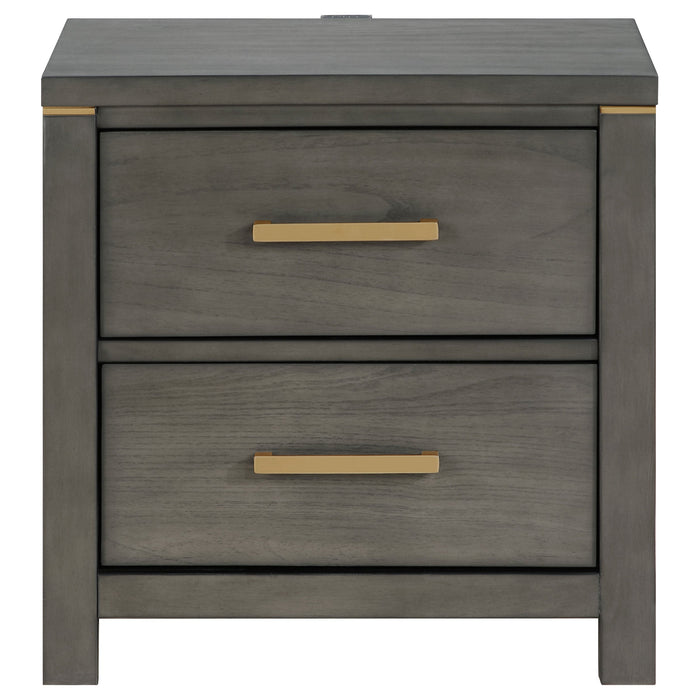 Coaster Kieran 2-drawer Nightstand Bedside Table Grey Default Title