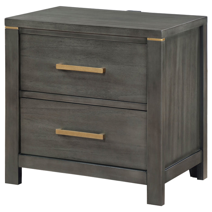 Coaster Kieran 2-drawer Nightstand Bedside Table Grey Default Title