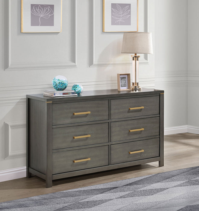 Coaster Kieran 6-drawer Bedroom Dresser with Mirror Grey No Mirror