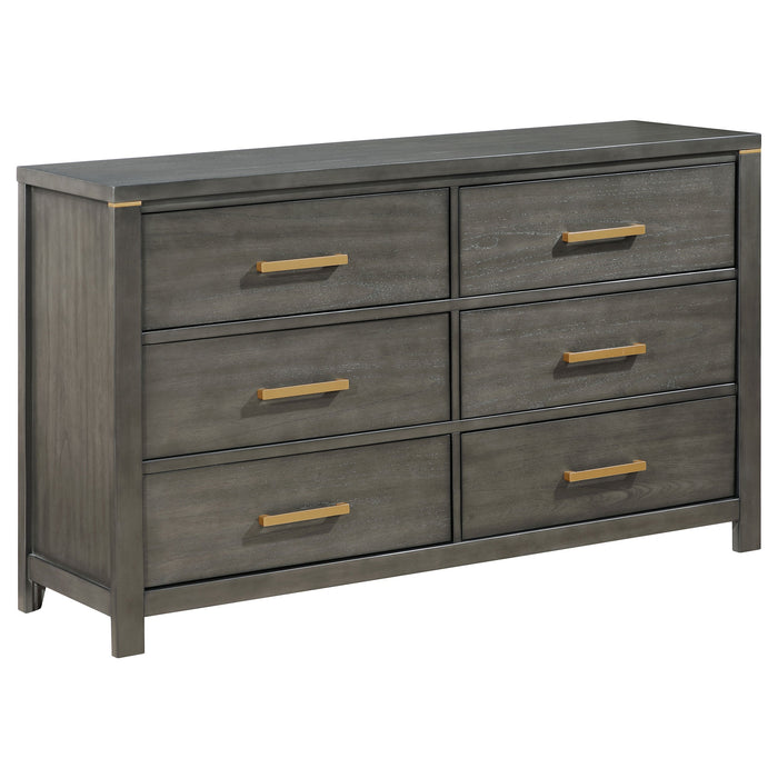 Coaster Kieran 6-drawer Bedroom Dresser with Mirror Grey No Mirror