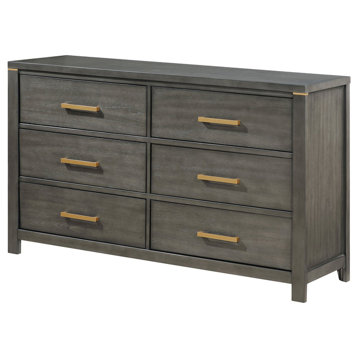 Coaster Kieran 6-drawer Bedroom Dresser with Mirror Grey No Mirror