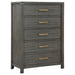 Coaster Kieran 5-drawer Bedroom Chest Grey Default Title