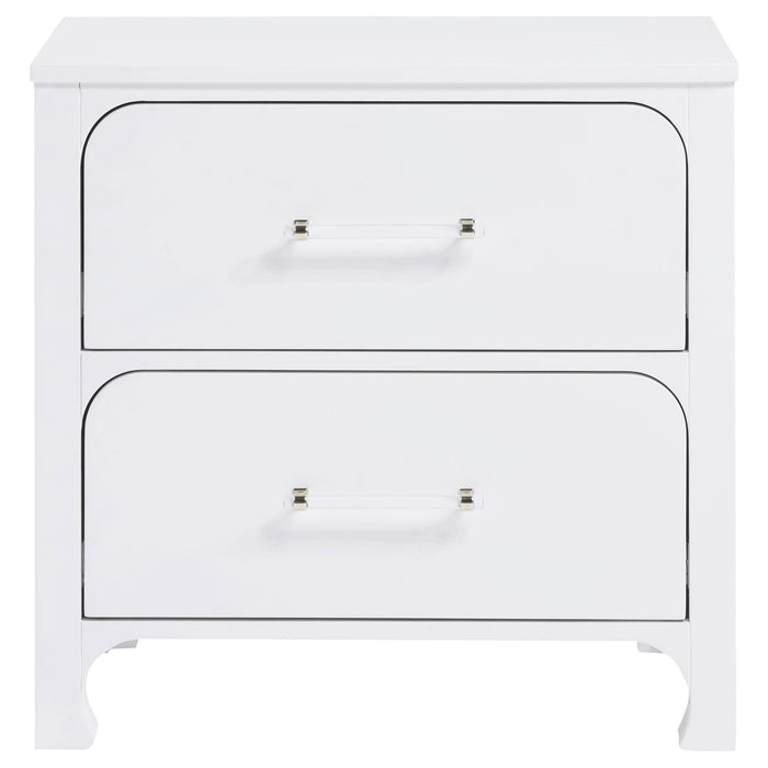 Coaster Anastasia 2-drawer Nightstand Bedside Table Pearl White Default Title