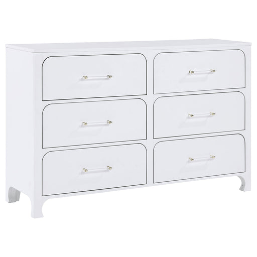 Coaster Anastasia 6-drawer Bedroom Dresser with Mirror Pearl White No Mirror