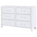 Coaster Anastasia 6-drawer Bedroom Dresser with Mirror Pearl White No Mirror