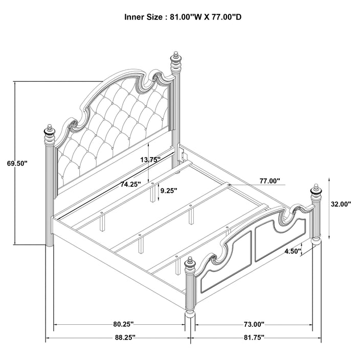 Coaster Celina Bed with Upholstered Headboard Black and Beige King