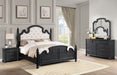 Coaster Celina Bedroom Set with Upholstered Headboard Black and Beige Set of 4