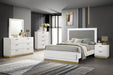 Coaster Caraway Bedroom Set with LED Headboard White and Grey Cal King Set of 5