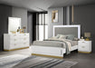 Coaster Caraway Bedroom Set with LED Headboard White and Grey Cal King Set of 5