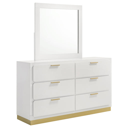 Coaster Caraway 6-drawer Bedroom Dresser with Mirror White With Mirror
