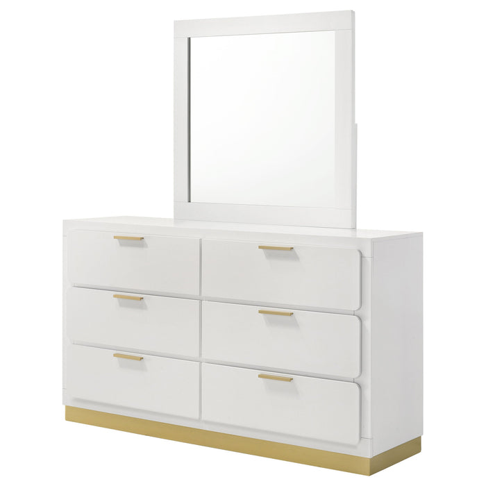 Coaster Caraway 6-drawer Bedroom Dresser with Mirror White No Mirror