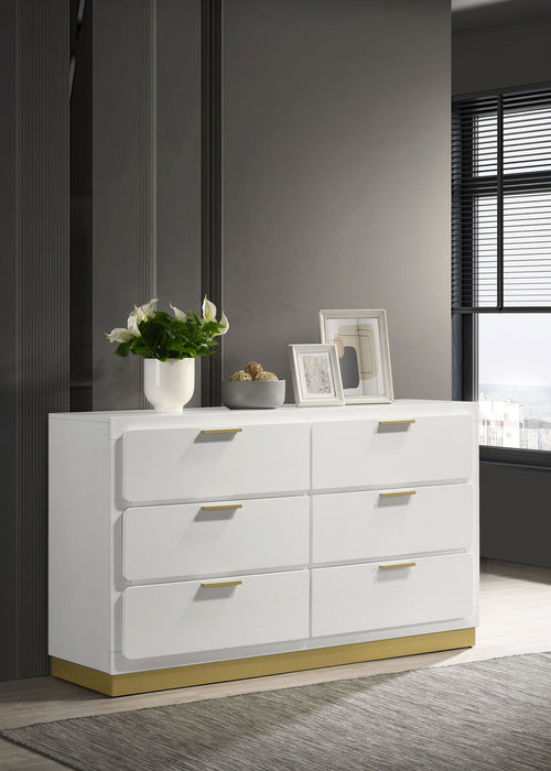 Coaster Caraway 6-drawer Bedroom Dresser with Mirror White No Mirror