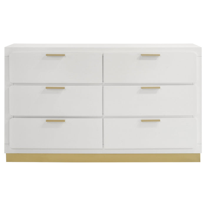 Coaster Caraway 6-drawer Bedroom Dresser with Mirror White No Mirror