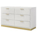 Coaster Caraway 6-drawer Bedroom Dresser with Mirror White No Mirror