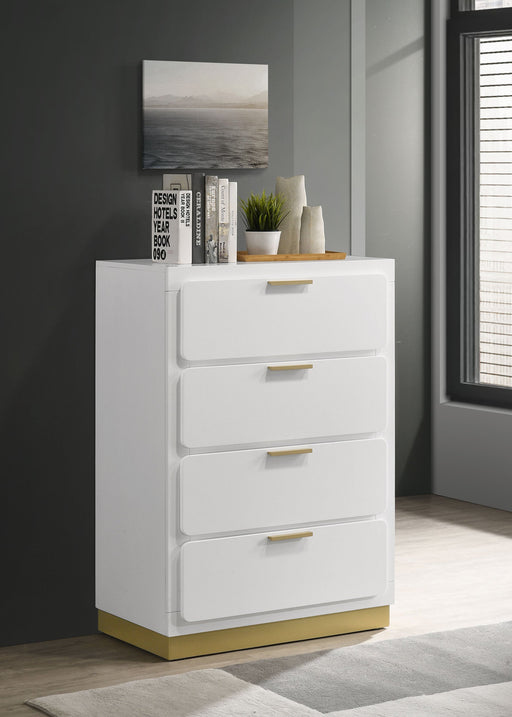 Coaster Caraway 4-drawer Bedroom Chest White Default Title