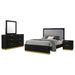 Coaster Caraway Bedroom Set with LED Headboard Black and Grey Cal King Set of 4