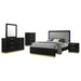 Coaster Caraway Bedroom Set with LED Headboard Black and Grey Cal King Set of 5