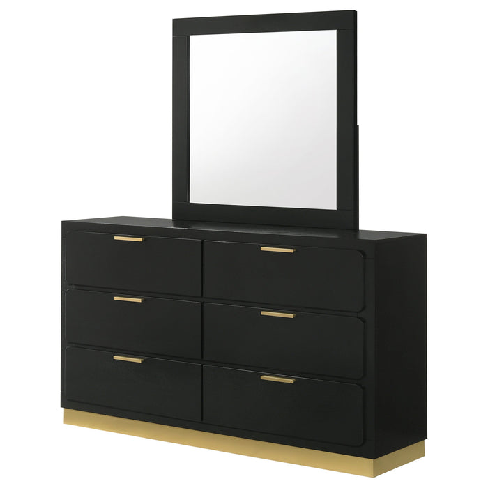 Coaster Caraway 6-drawer Bedroom Dresser with Mirror Black No Mirror