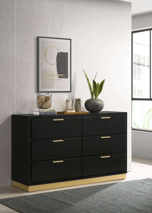 Coaster Caraway 6-drawer Bedroom Dresser with Mirror Black No Mirror