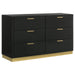 Coaster Caraway 6-drawer Bedroom Dresser with Mirror Black No Mirror