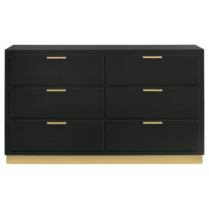 Coaster Caraway 6-drawer Bedroom Dresser with Mirror Black No Mirror