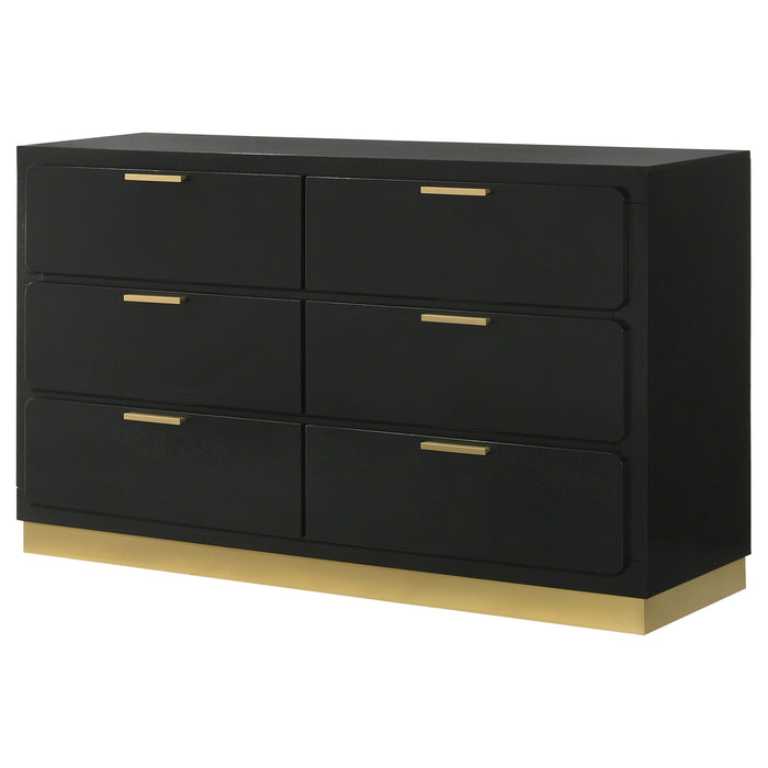 Coaster Caraway 6-drawer Bedroom Dresser with Mirror Black No Mirror