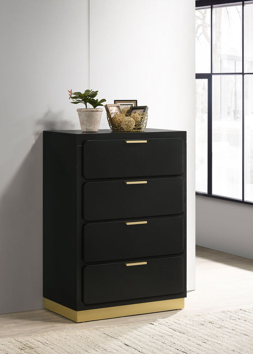 Coaster Caraway 4-drawer Bedroom Chest Black Default Title