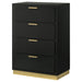 Coaster Caraway 4-drawer Bedroom Chest Black Default Title