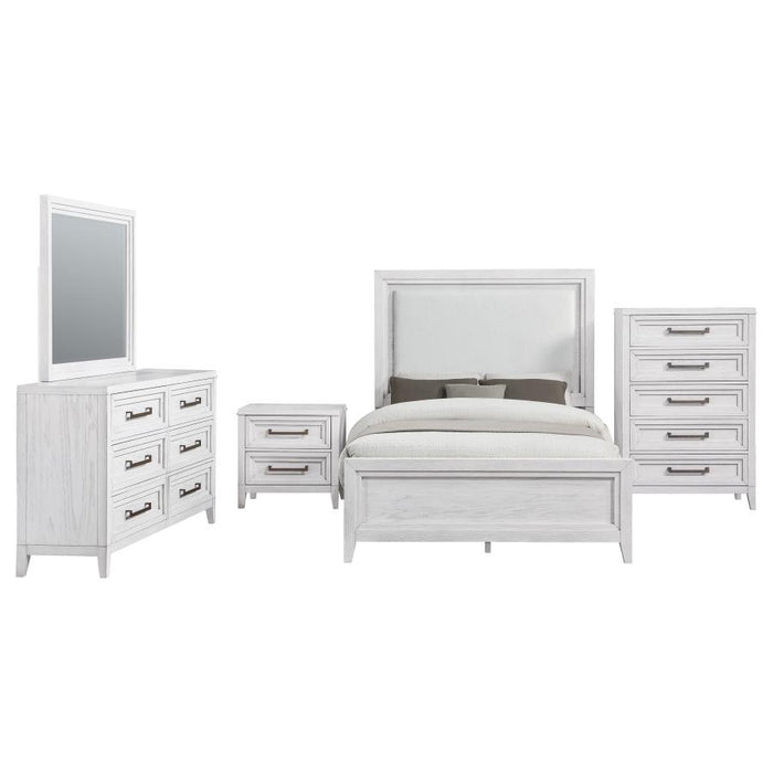 Marielle  Cal King Bedroom Set Distressed White