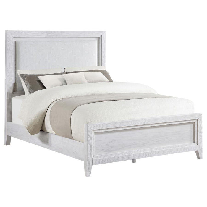 Marielle California King LED Panel Bed Distressed White