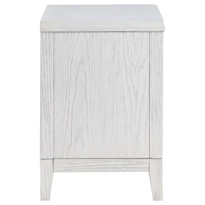 Marielle 2-drawer Nightstand Bedside Table Distressed White