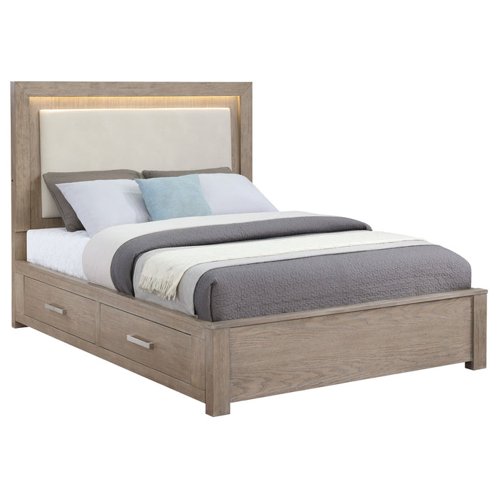 Kenora 56-inch  LED Storage Bed Barley Brown