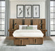 Terrace California King Wall Panel Storage Bed Ash Brown