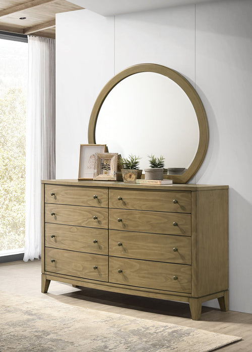 Granada 8-drawer Dresser and Mirror Natural Pine