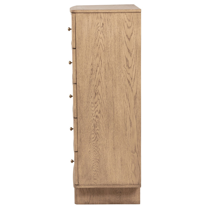 Kailani 5-drawer Bedroom Chest of Drawers Beige Oak