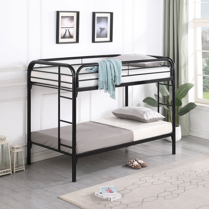 Coaster Morgan Twin Over Twin Bunk Bed Black Default Title