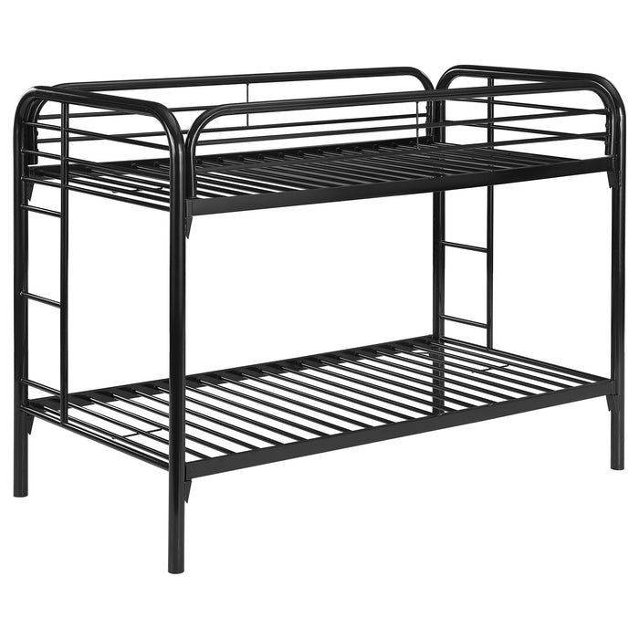 Coaster Morgan Twin Over Twin Bunk Bed Black Default Title