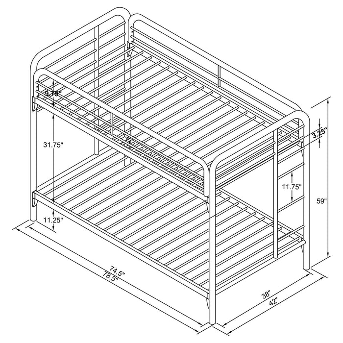 Coaster Morgan Twin Over Twin Bunk Bed Black Default Title