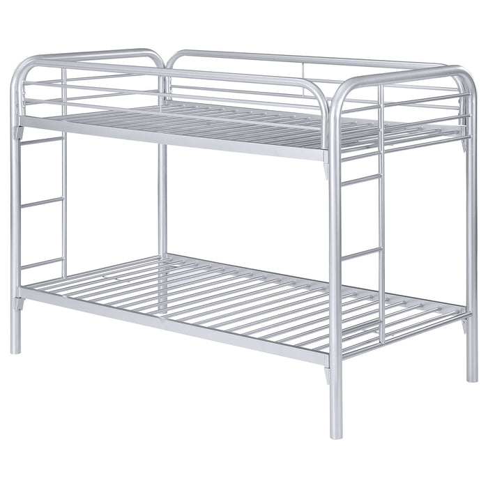 Coaster Morgan Twin Over Twin Bunk Bed Silver Default Title