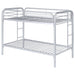 Coaster Morgan Twin Over Twin Bunk Bed Silver Default Title