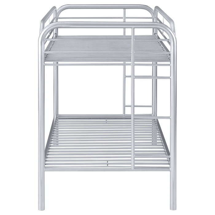 Coaster Morgan Twin Over Twin Bunk Bed Silver Default Title